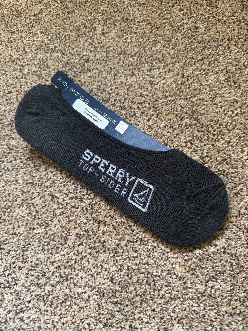Sperry Men’s Black No-Show Socks - Top-Sider - One Pair
